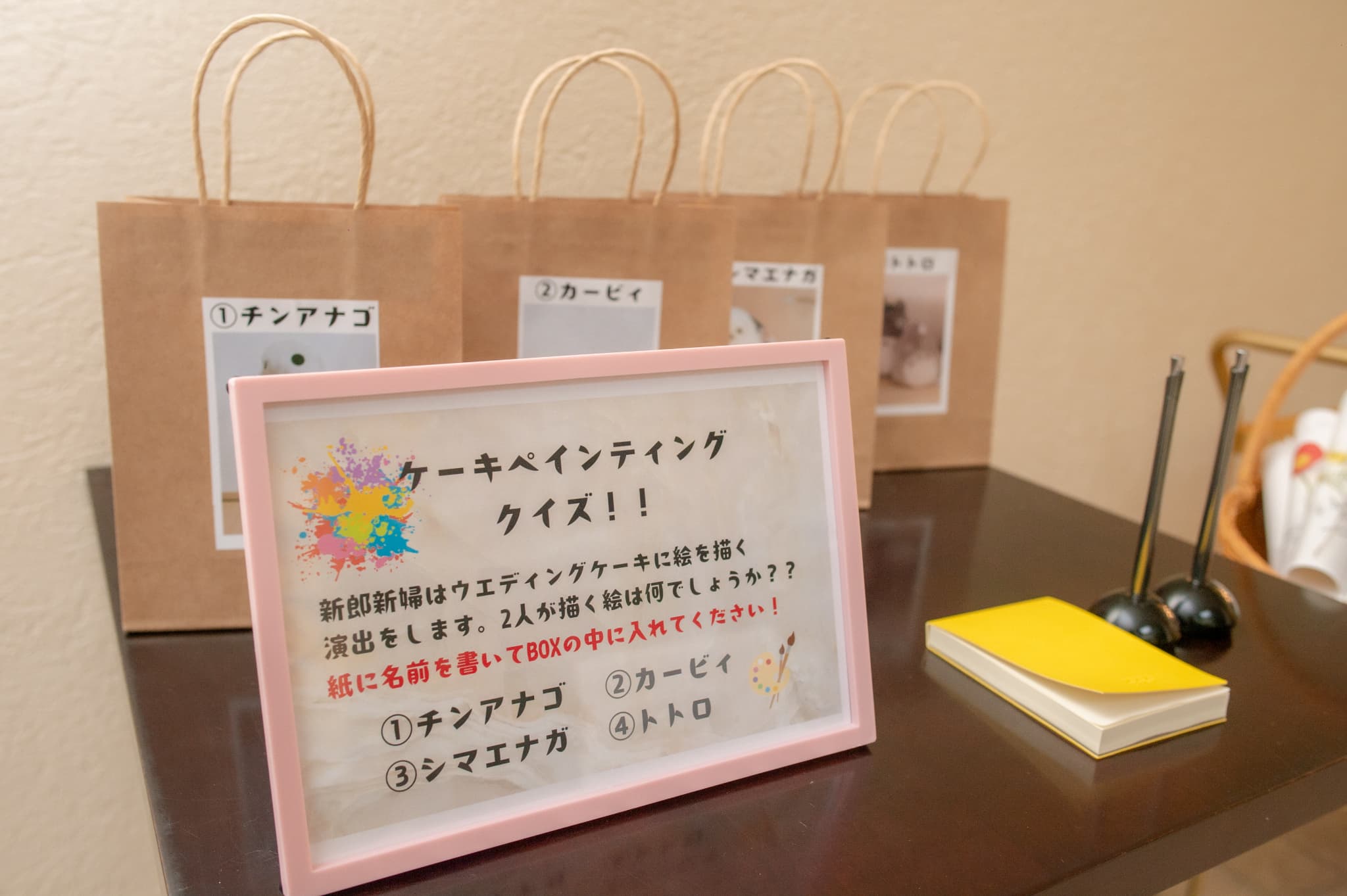 ウェディングレポート第三弾【何の絵を描いているでしょう？?】